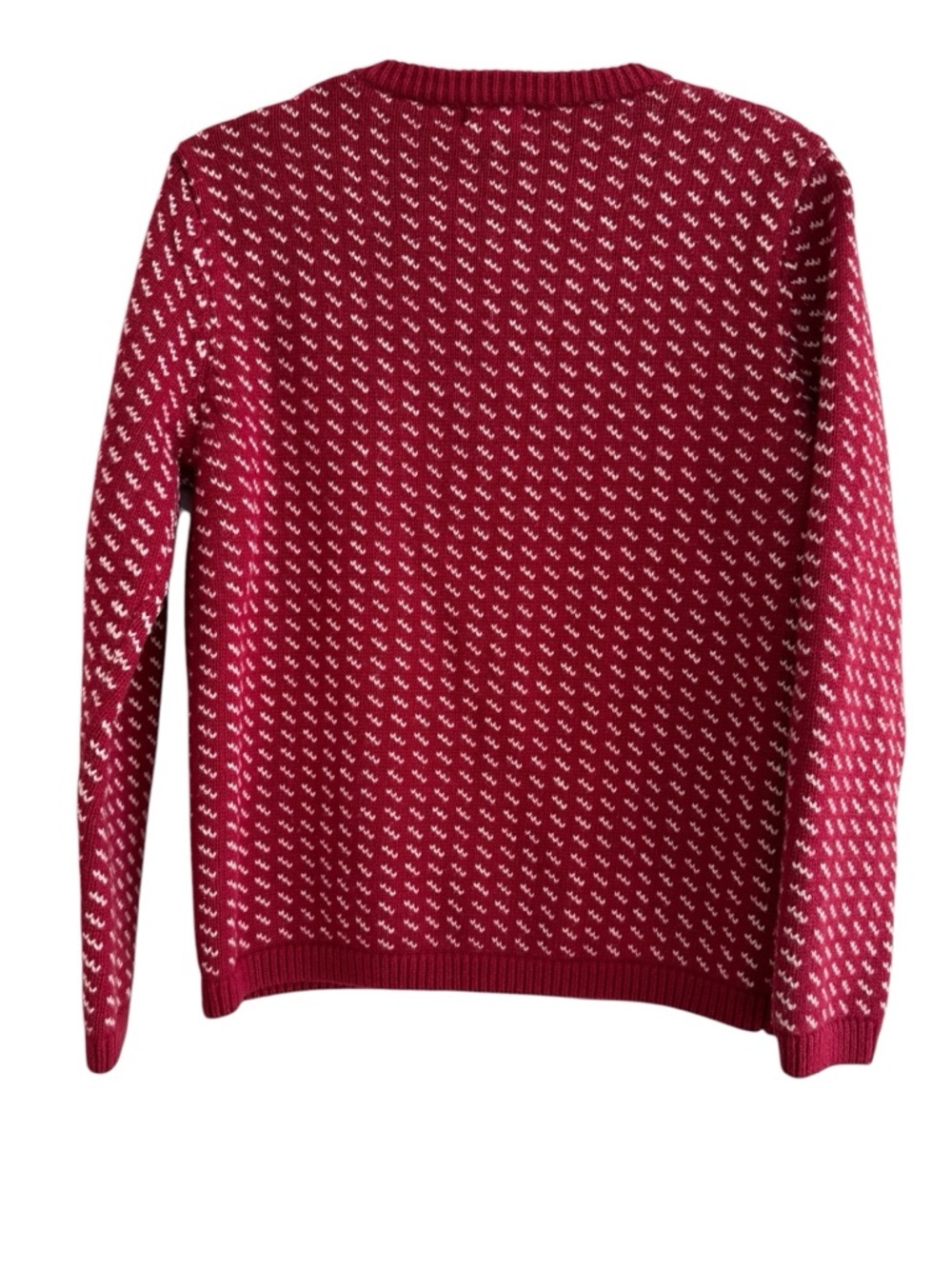 L.L. Bean VTG Red White Nordic Cardigan
Sweater Birdseye Knit Wool Blend M - Picture 2 of 7